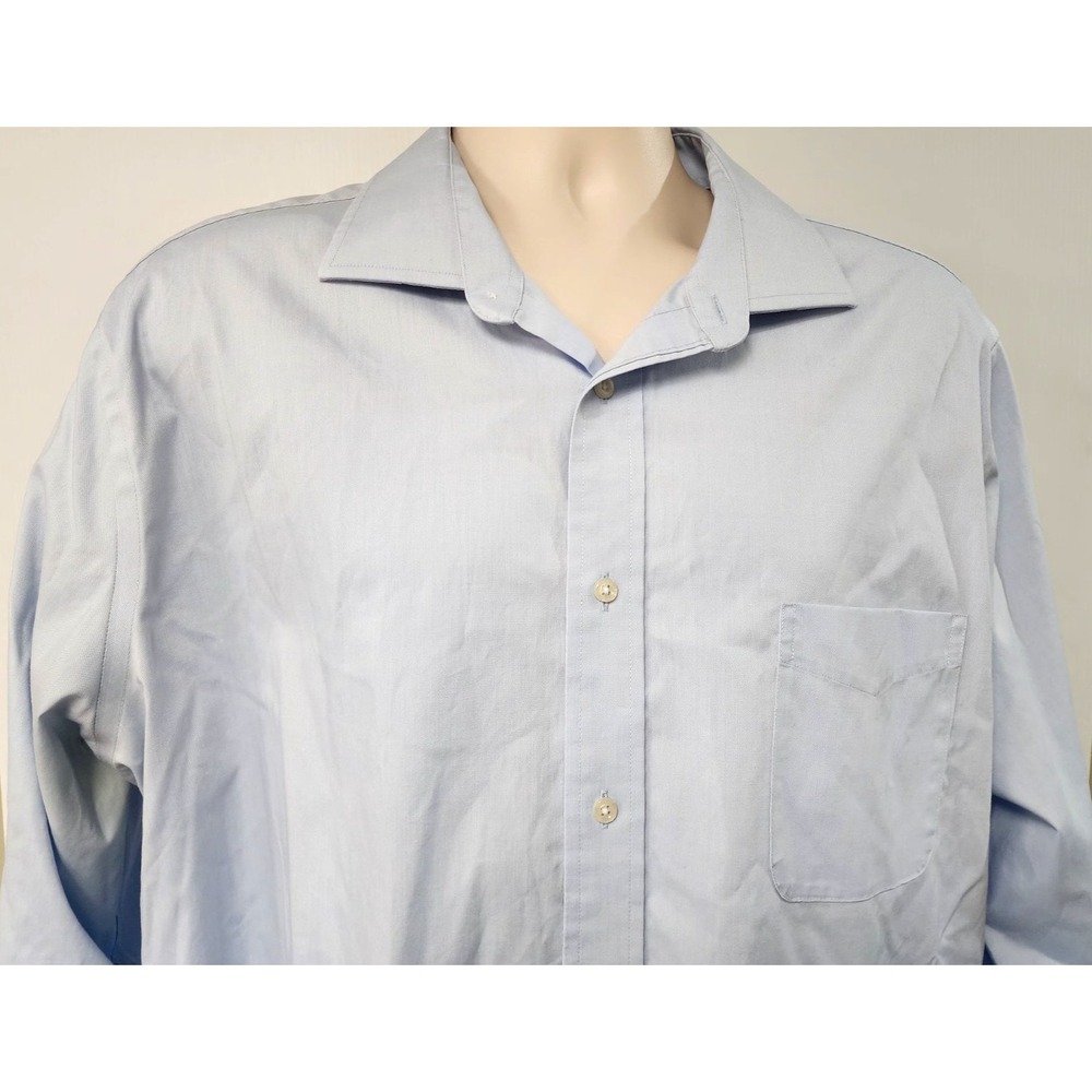 Lauren Ralph Lauren Mens Light Blue Shirt  Size 2XL 18 34/35 Regular Fit Stretch